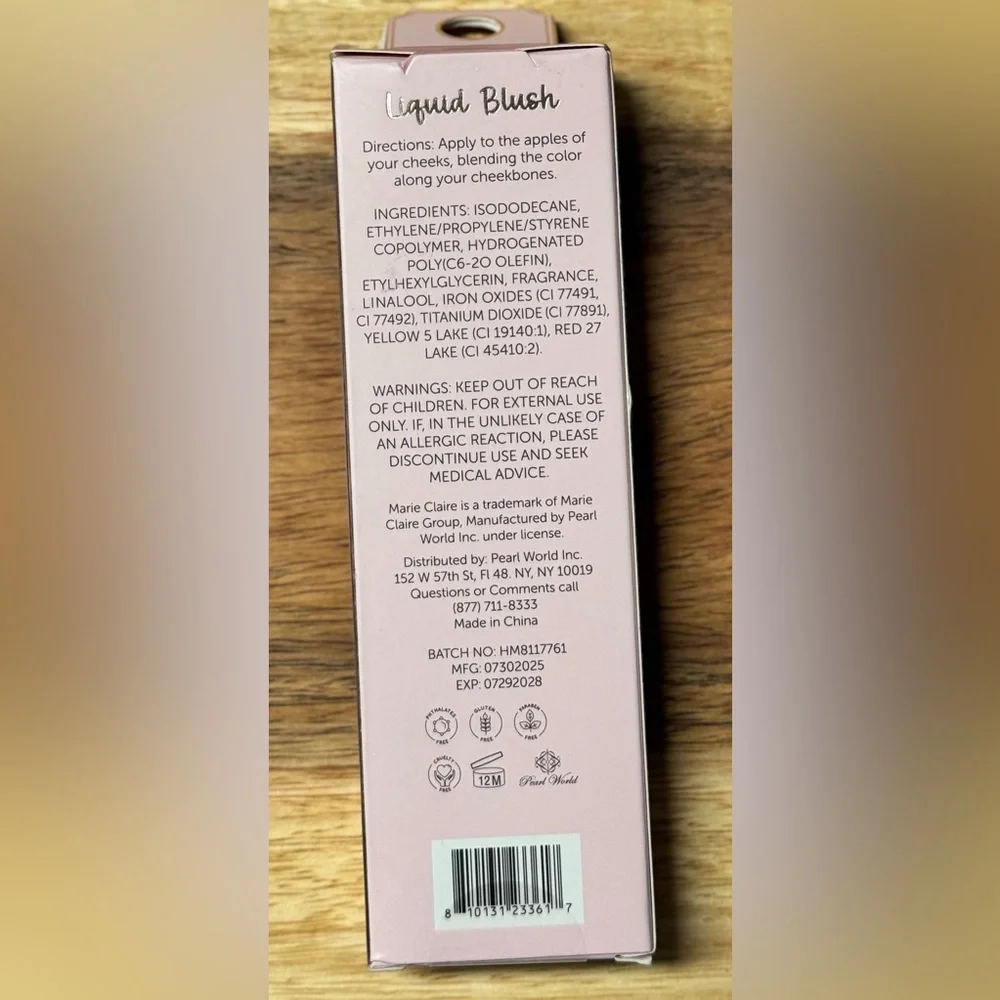 MARIE CLAIR-Paris Soft Pink Liquid Blush